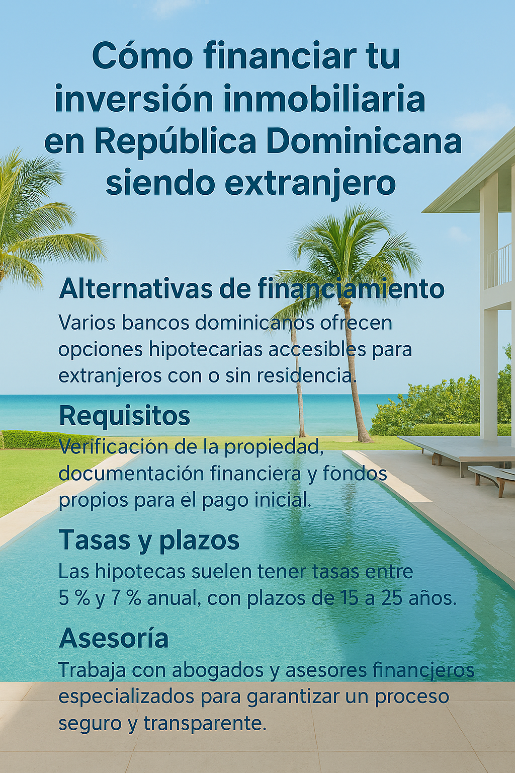 ¿Cómo financiar tu inversión inmobiliaria en Las Terrenas, República Dominicana, siendo extranjero?