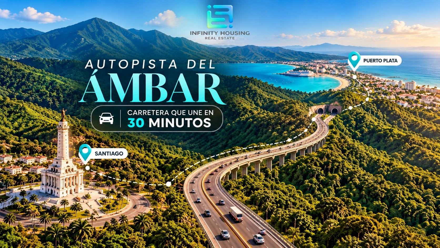 ¿Sabías que podrás llegar a Puerto Plata desde Santiago en 30 minutos?