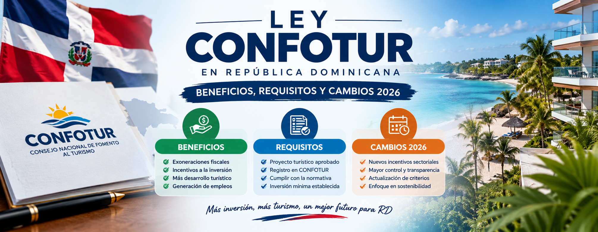Ley CONFOTUR en RD: beneficios, requisitos y cambios 2026.