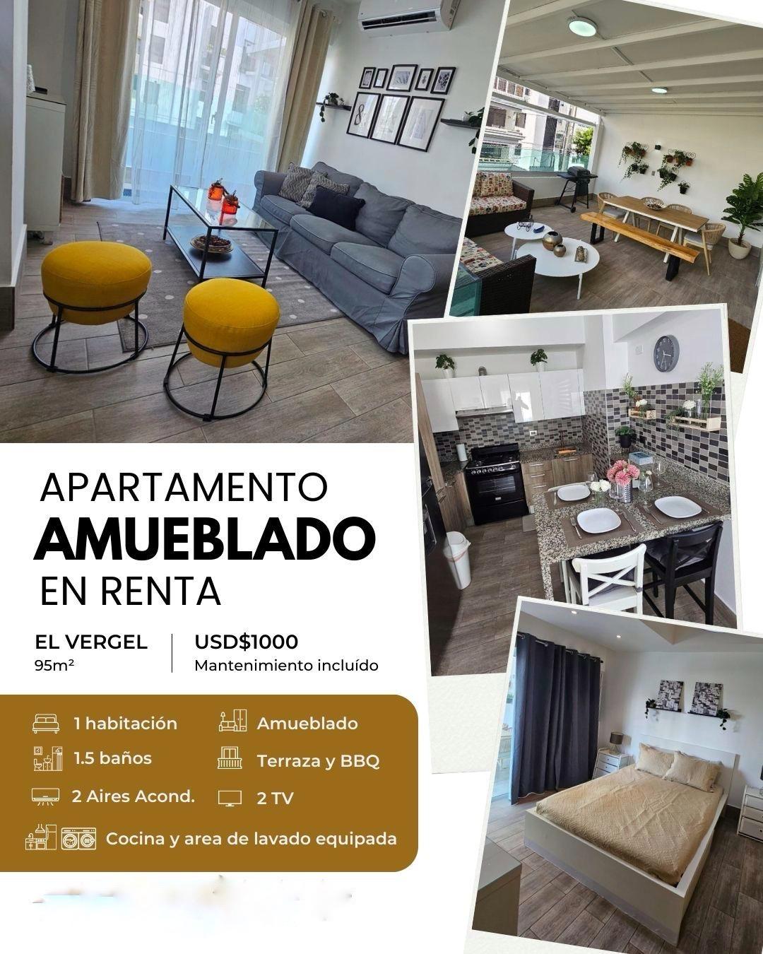 El Vergel , Apartamento en Alquiler Amueblado 1 Habitación