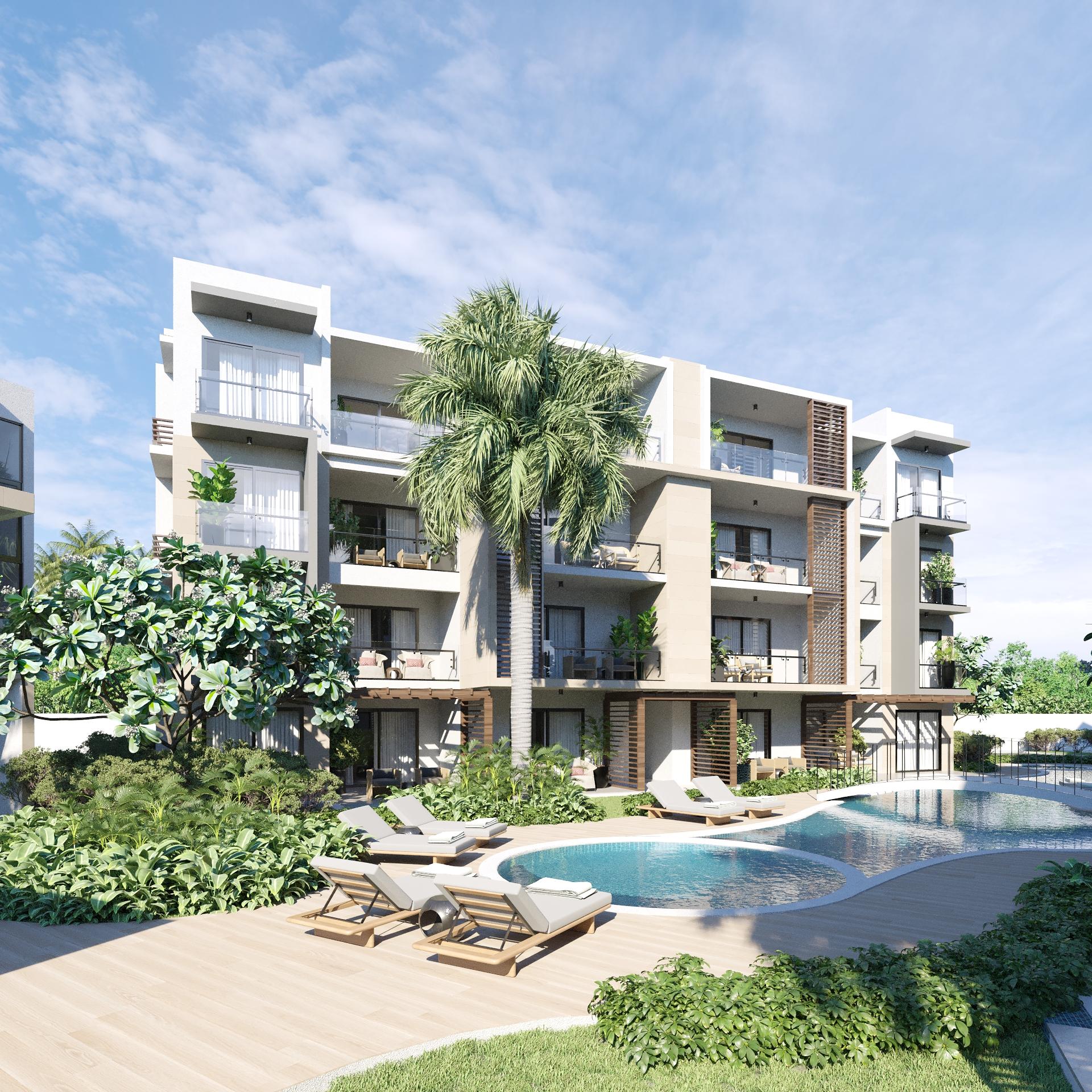 Apartamentos de 1 y 2 habitaciones en venta en Vista Cana