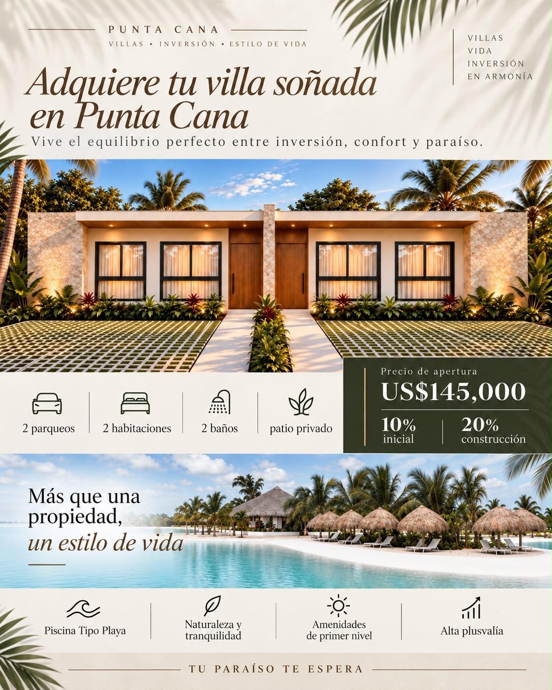 New Villas for Sale in Primaveral IV, Bávaro – Starting at US$145,000