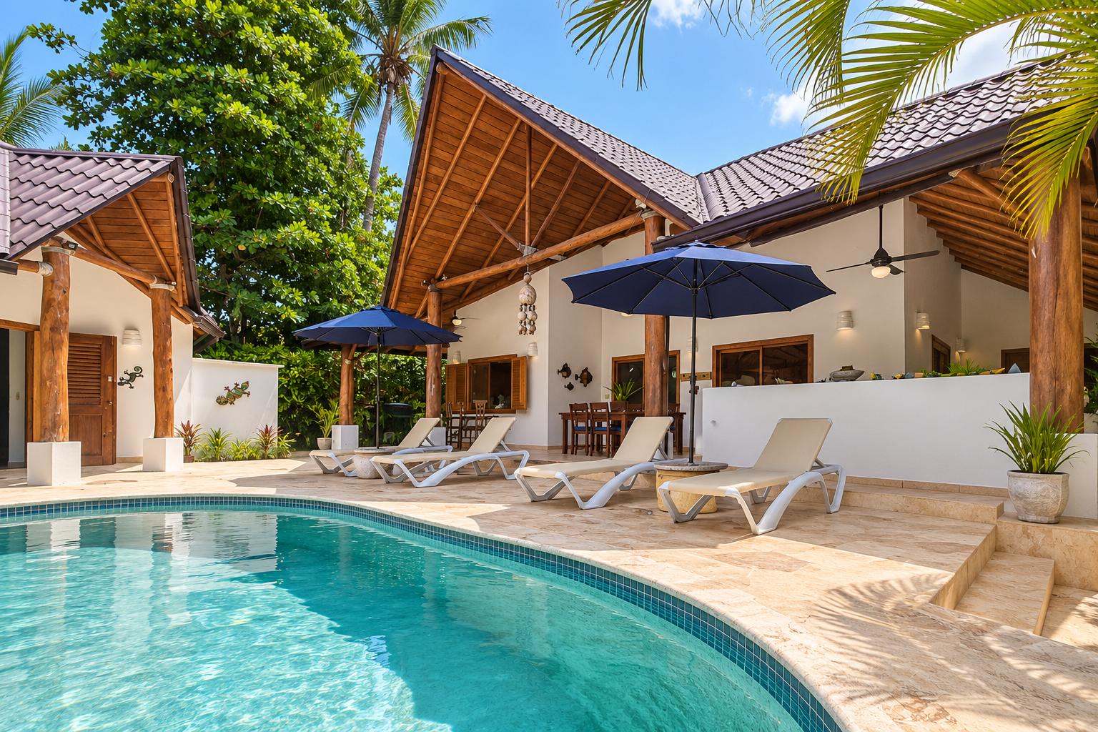 Villa tropical con bungalow a 100 m de Playa Las Ballenas