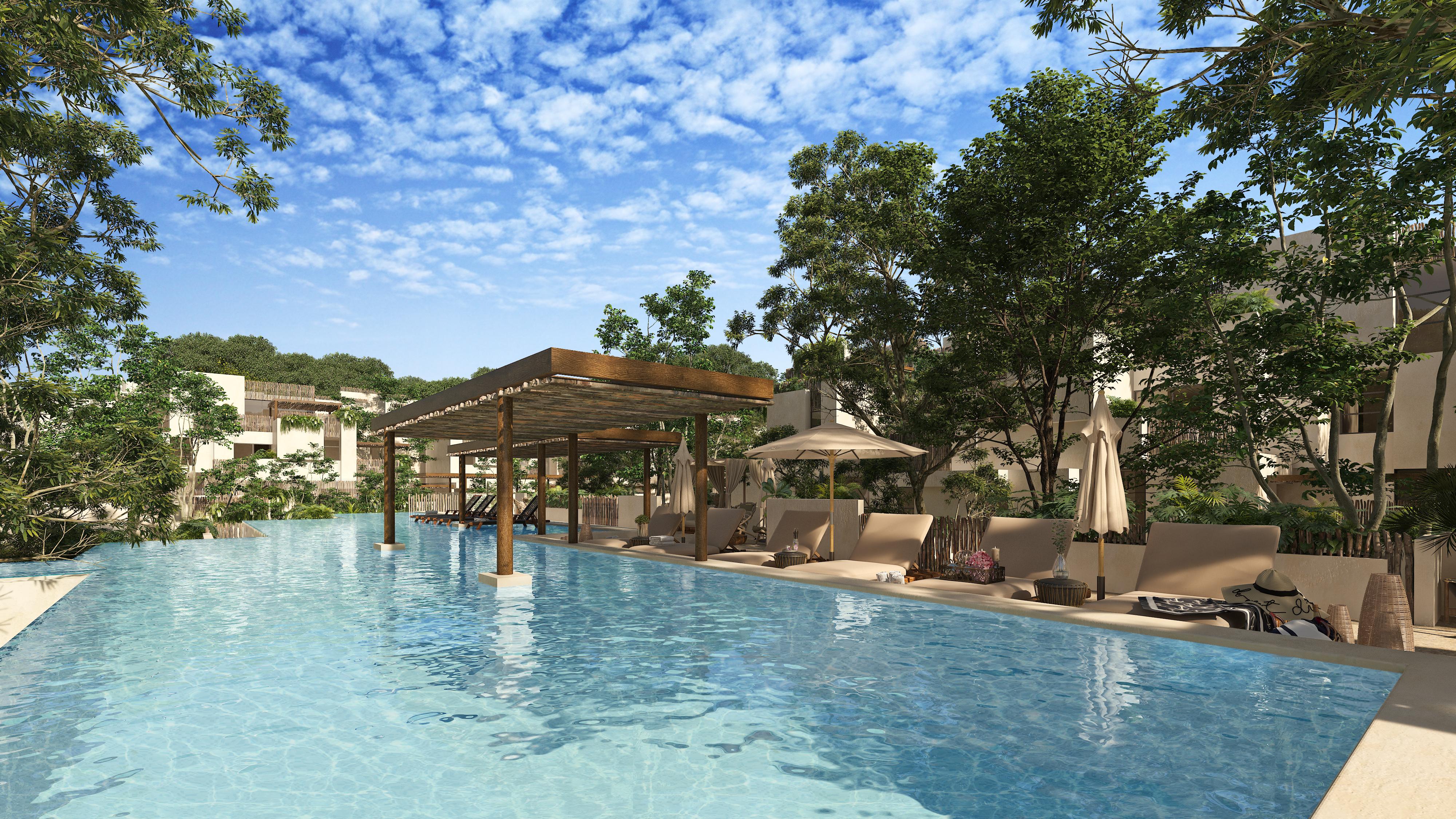 Stylish 2-Bedroom Condo in Gated Community in Tulum with Terrace Views & Top-Floor Privacy