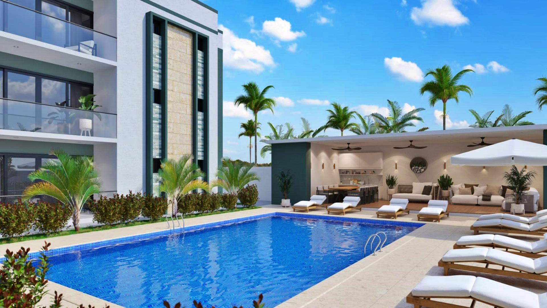 2 Bedroom Modern Apartment In Gated Community With Pool & Gym Costa Cana, Bávaro Near The Beach