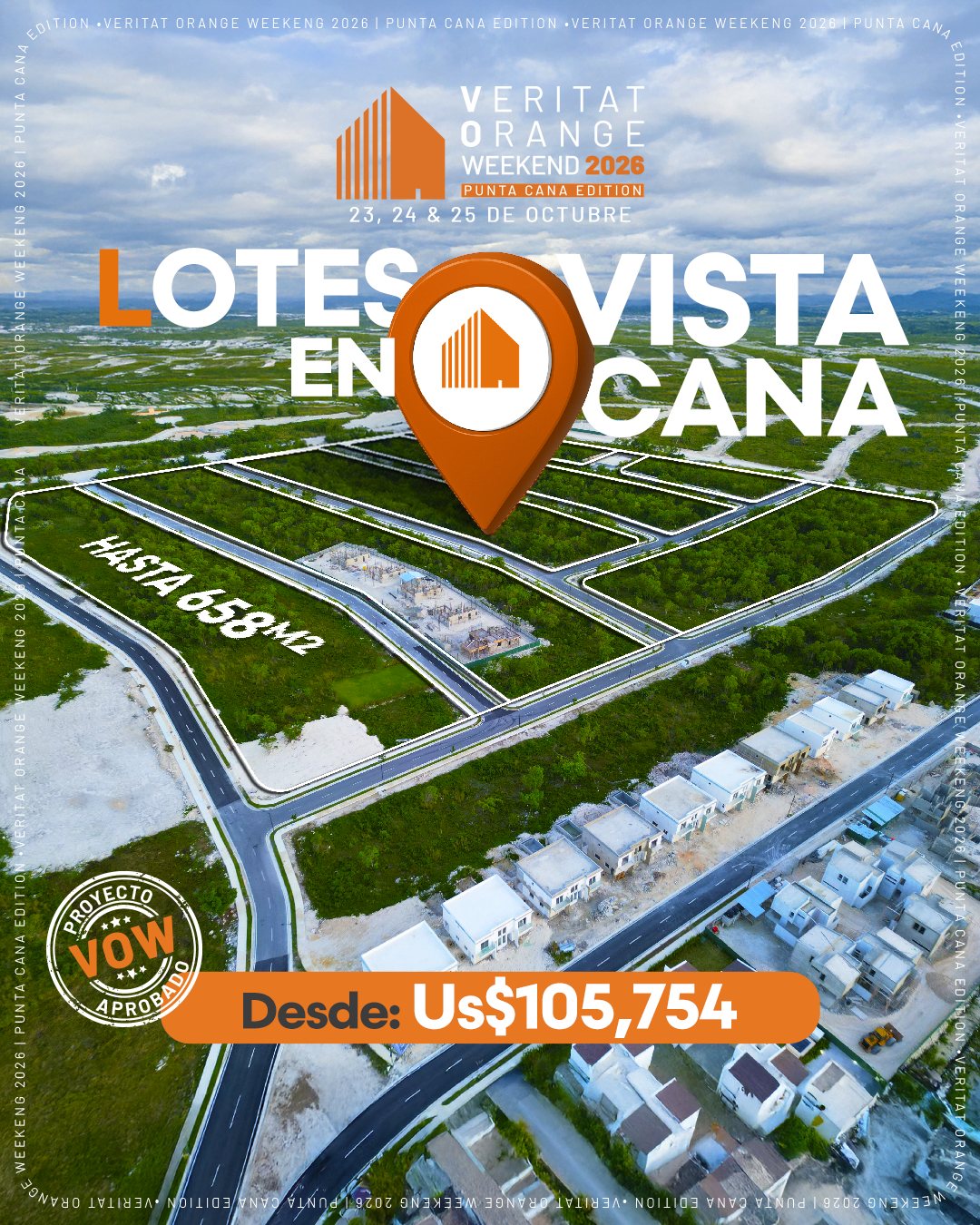 Lotes · Vista Cana: Desde US$105,754, Veritat Orange Weekend Punta Cana 2026