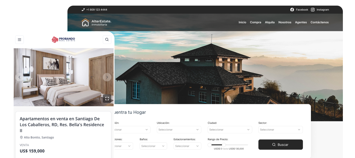 Plantillas de sitios web inmobiliarios