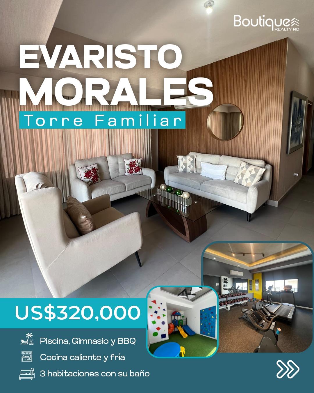✨ EVARISTO MORALES✨ Moderno apartamento de 3 habitaciones, 3 baños y 2 parqueos paralelos, disponible en una de las zonas más céntricas y exclusivas de la ciudad🏙️ PRECIO: US$320,000