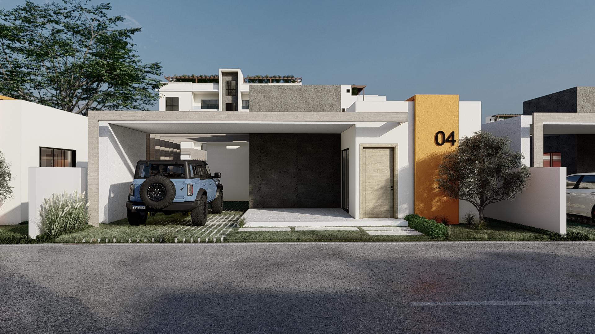 Villas de 1 nivel con 2 habitaciones, 2 baños y 1 parqueo en Punta Cana
