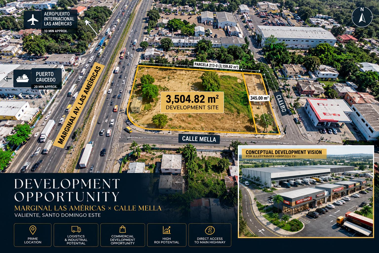 Terreno Comercial e Industrial en Venta en Las Américas | Oportunidad de Desarrollo – Santo Domingo Este