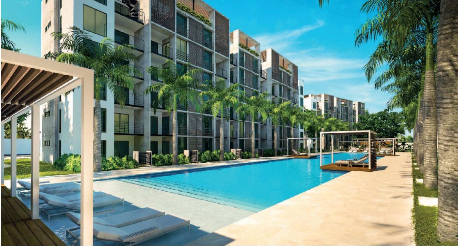 Venta de Apartamento de 2 habitaciones, 2 baños y 1 parqueo con terraza privada en Punta Cana