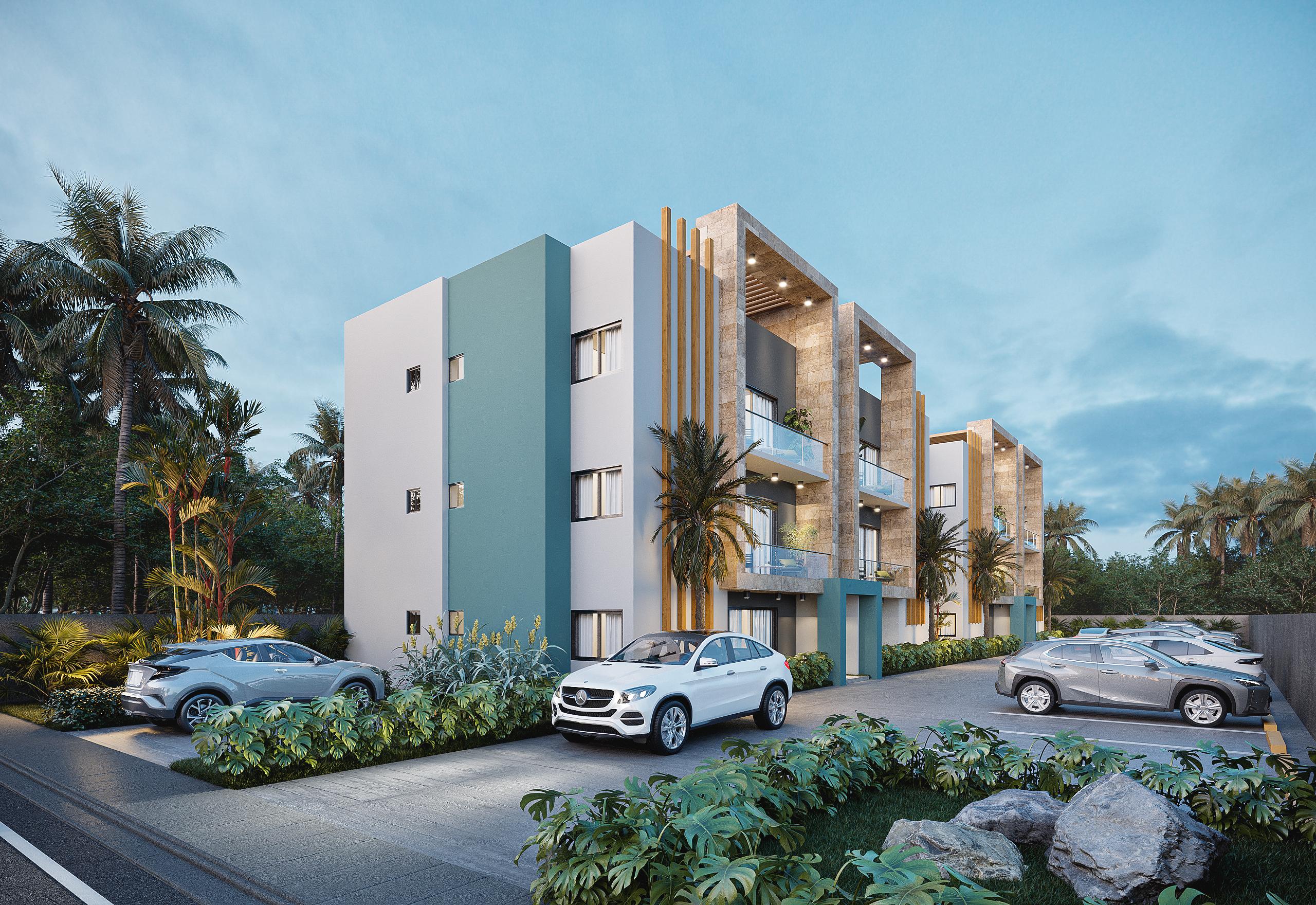 Modernos Apartamentos de 2 Habitaciones en Residencial Cerrado en Bávaro