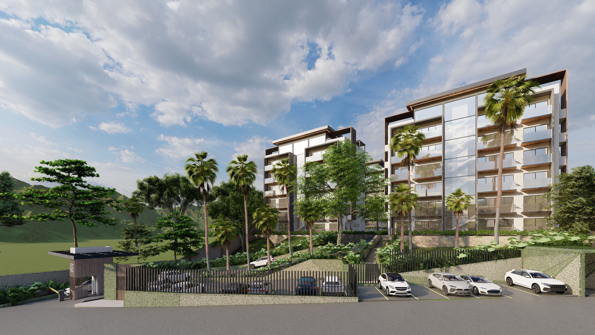 Torres de apartamento en la playa