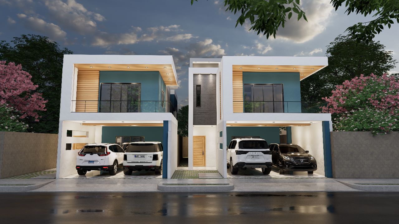 Moderna Casa de 2 Niveles con Terraza y Patio en la Autopista de San Isidro