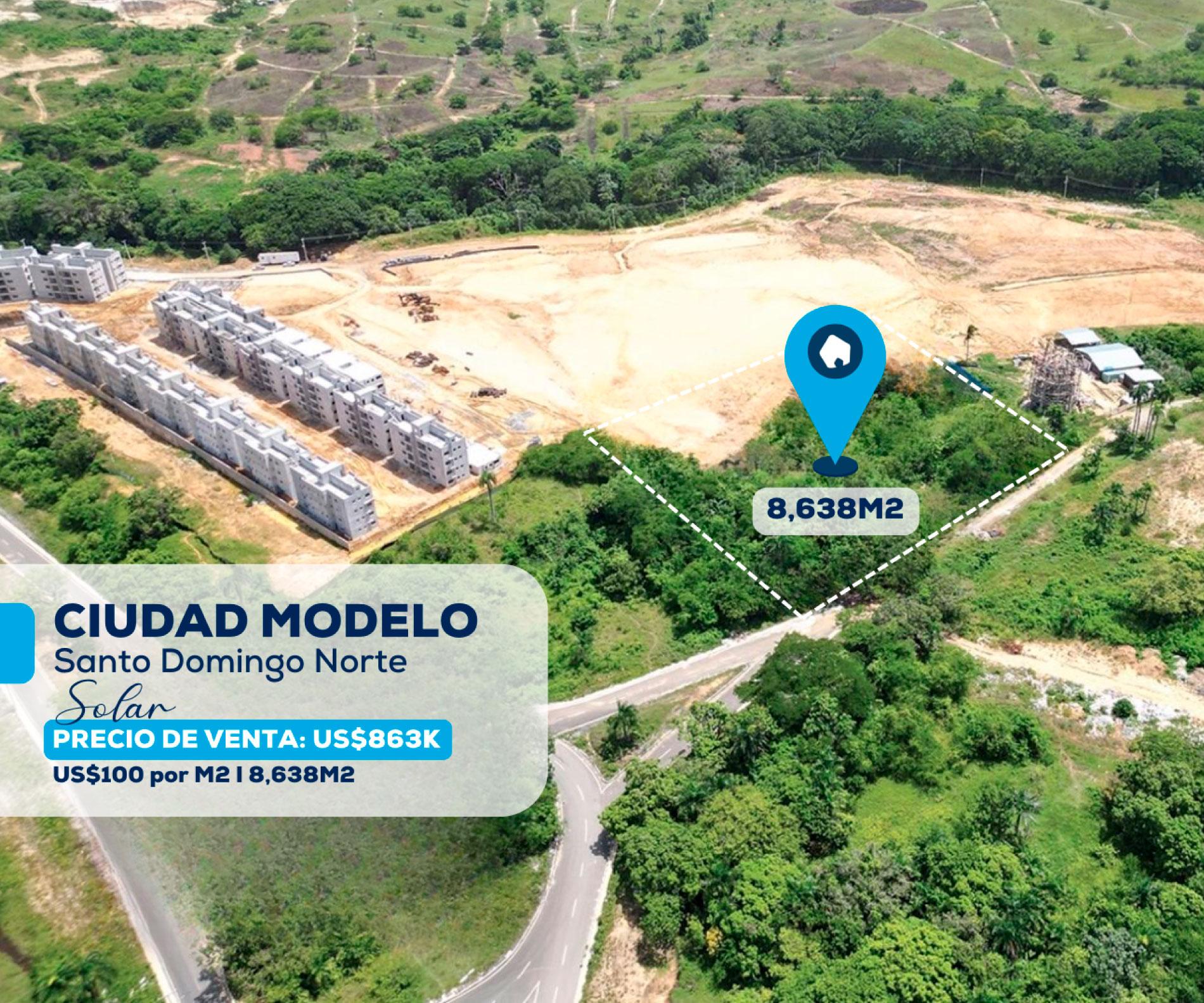 Terreno de 8,638 MT2 en Ciudad Modelo III, perfecto para desarrollo de proyecto inmobiliario.