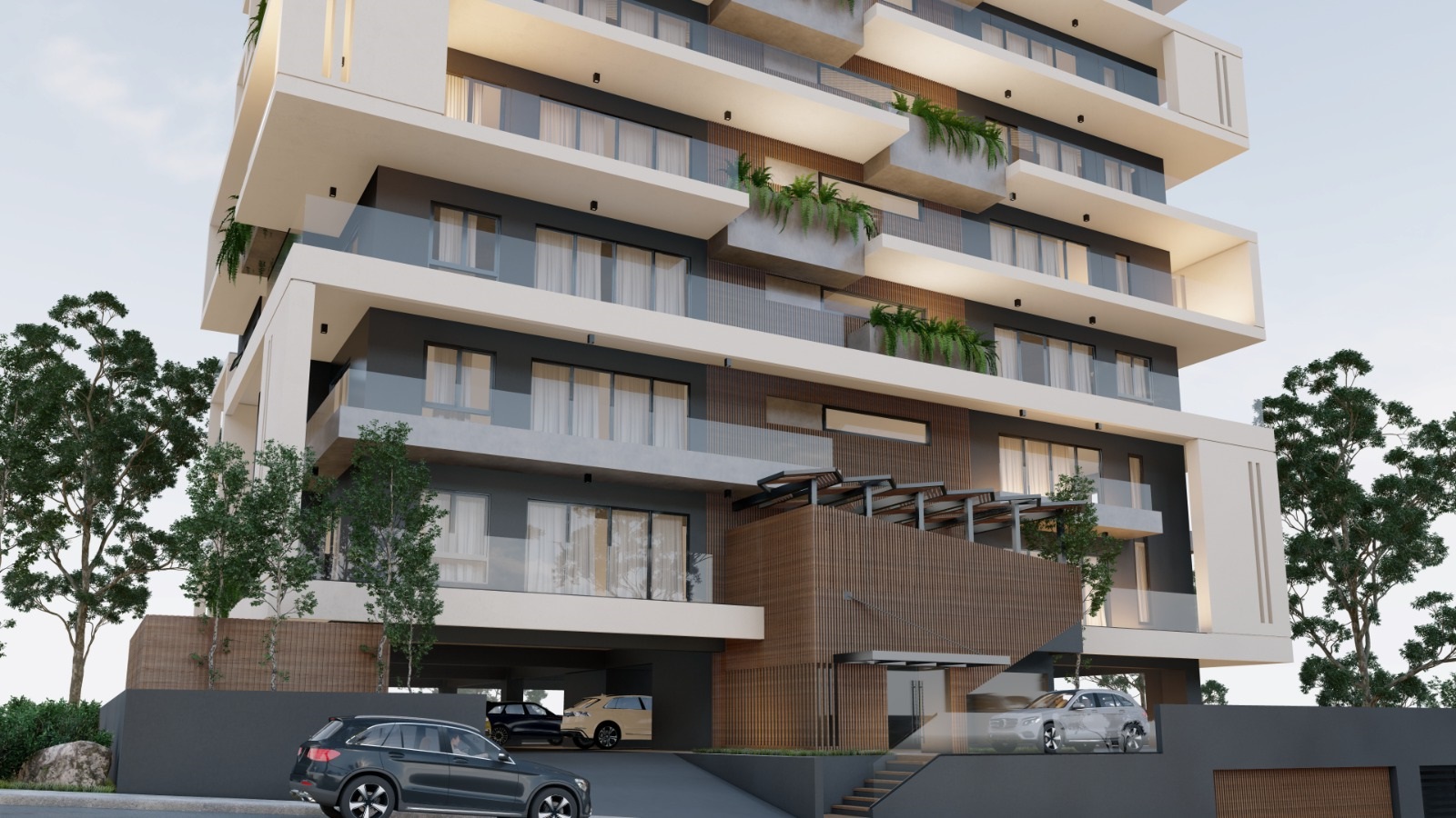 Hermosa torre de apartamentos