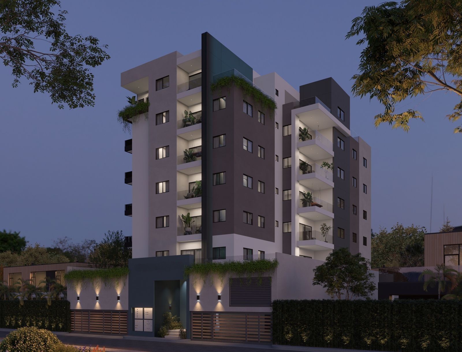 Moderna torre de apartamentos con amplios y modernos espacios