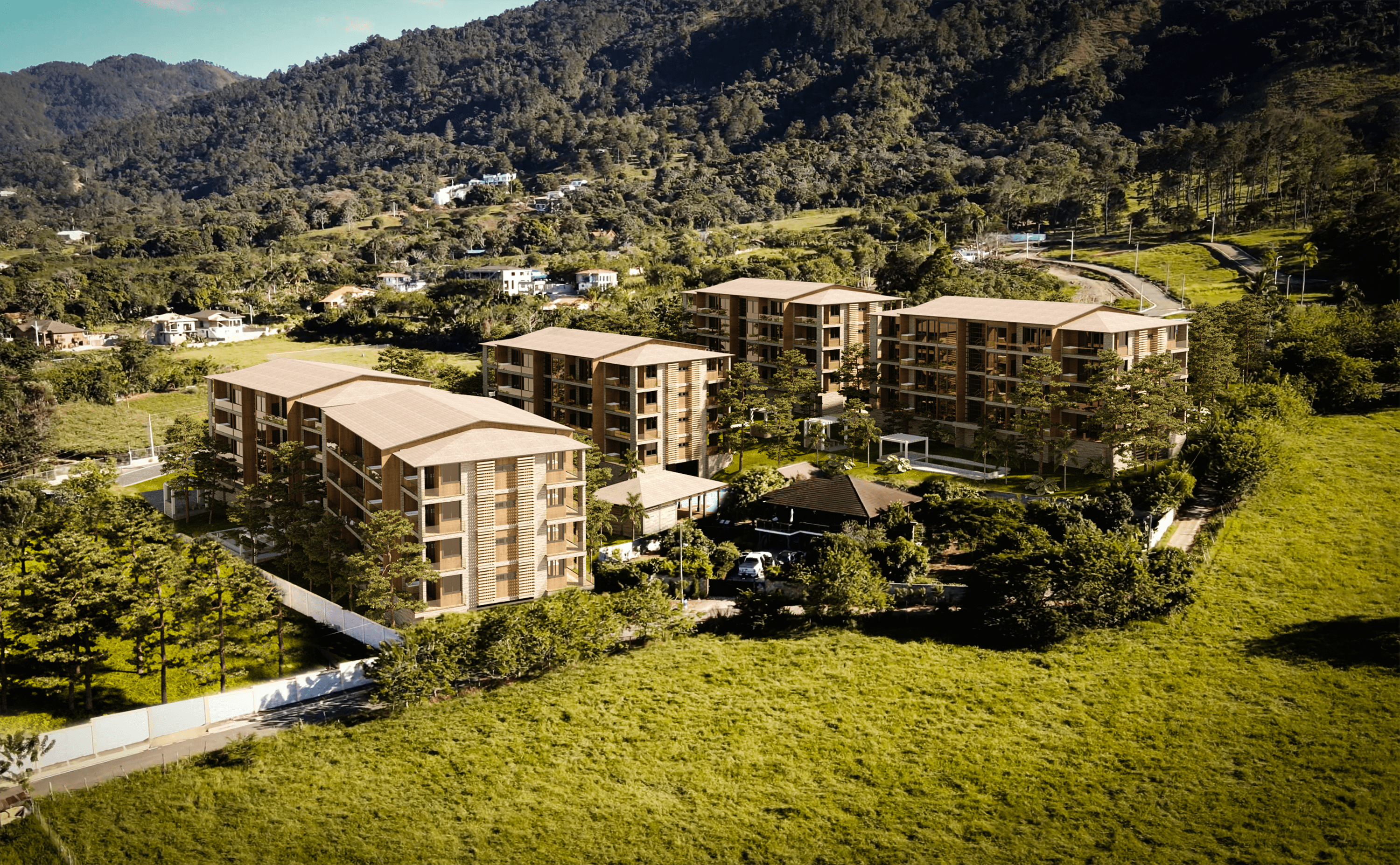 Complejo de apartamentos de lujo en un ambiente ecológico
