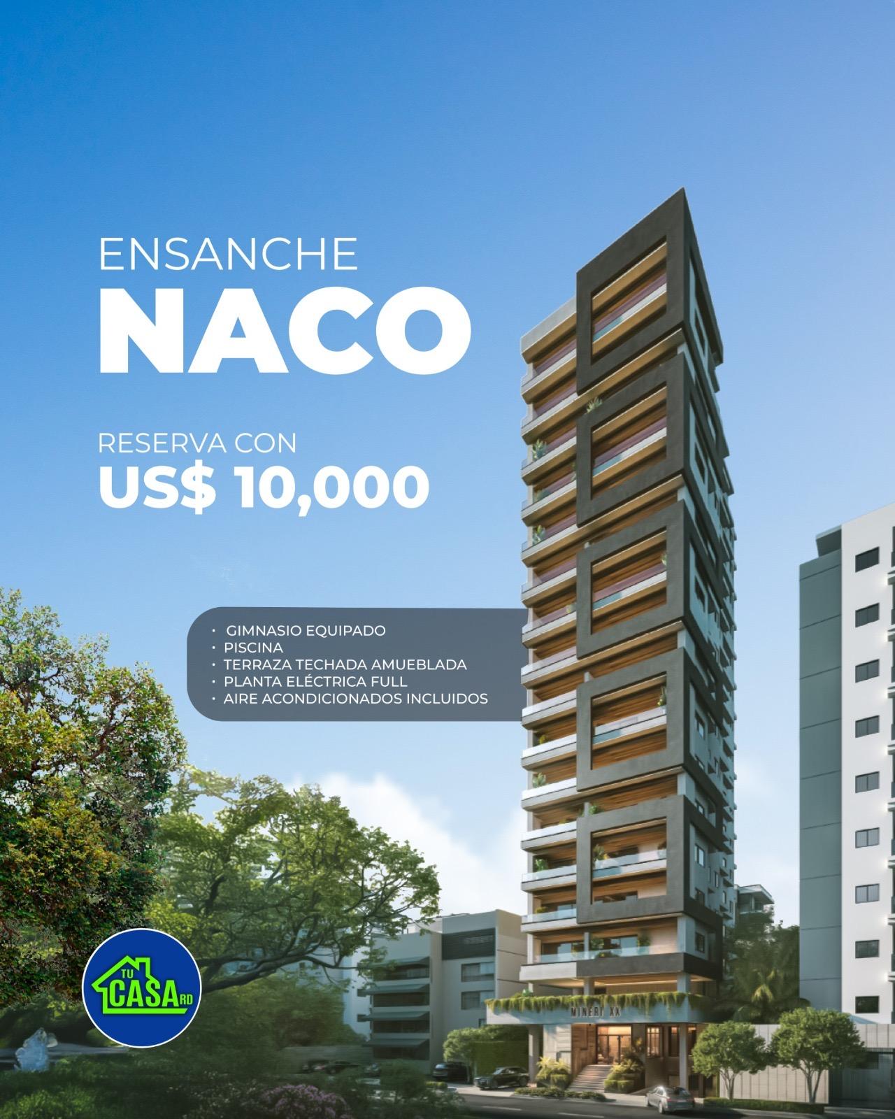 Apartamento en Naco, 4 o 3 habitaciones, Estudio, Family Room, 3 parqueos, Locker