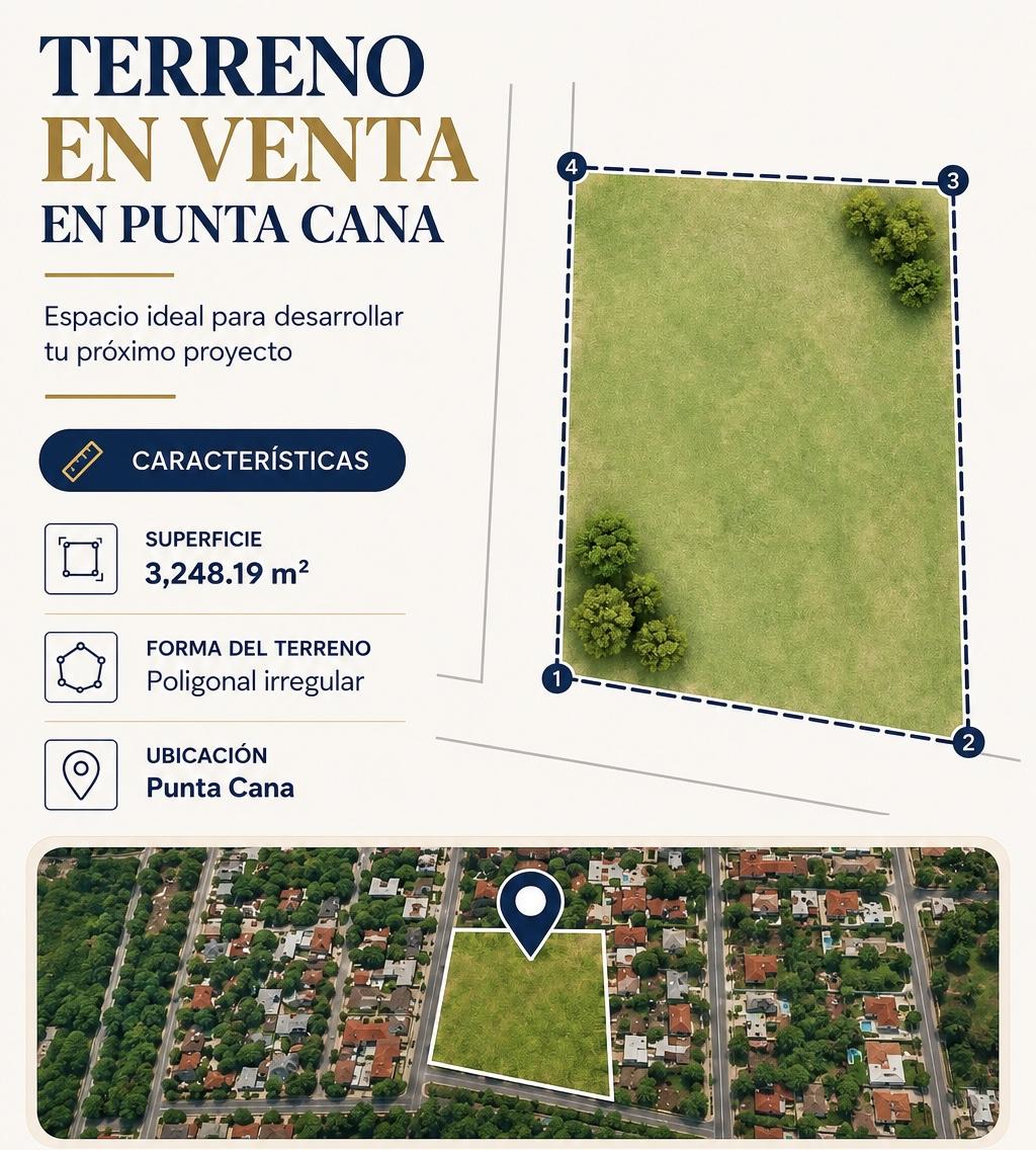 Se vende terreno en Brisas Punta cana