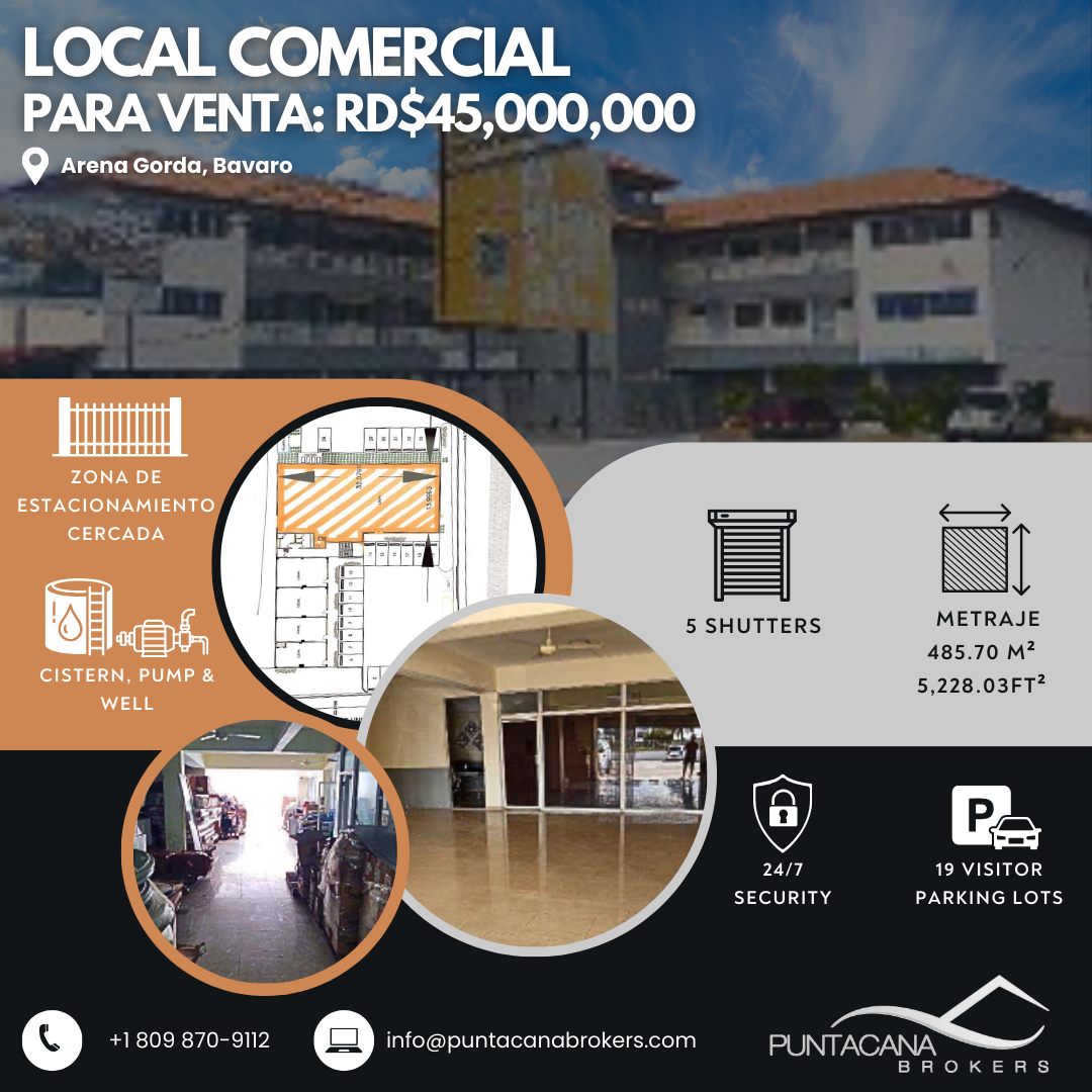 📢 *¡Oficina comercial de primera a la venta en Arena Gorda, Bávaro!* 🏢✨