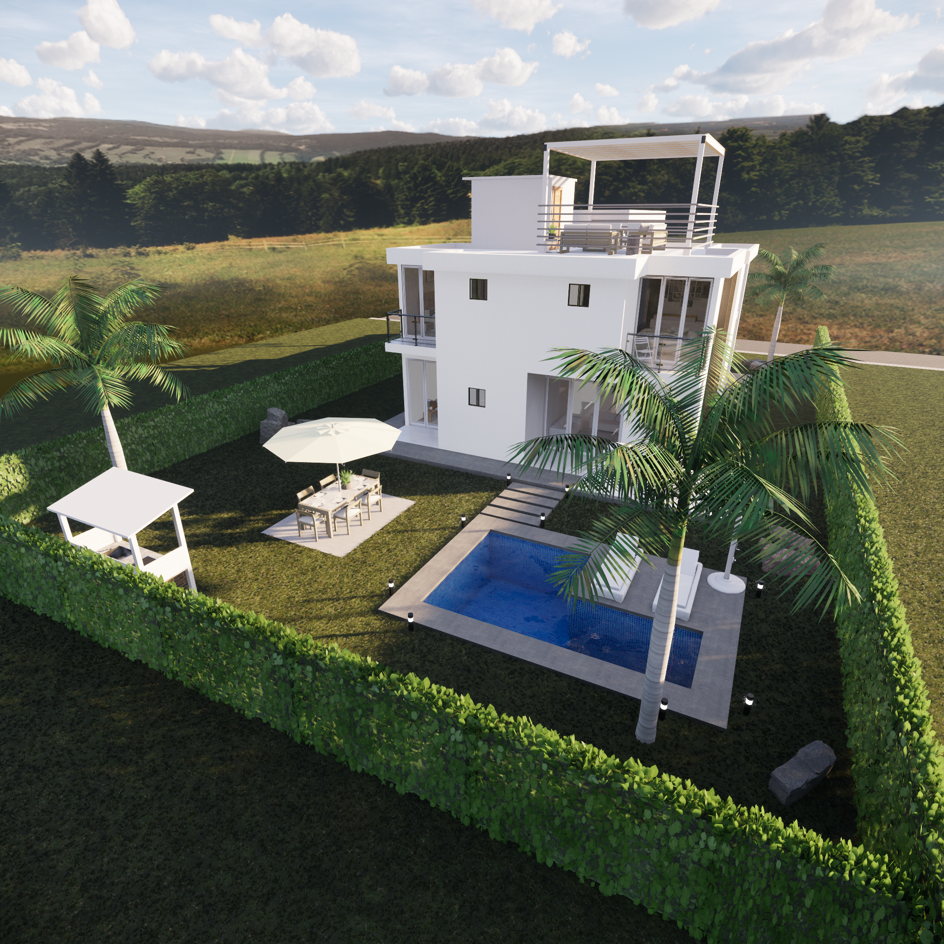 Villa con piscina de 4 dormitorios en Punta Cana
