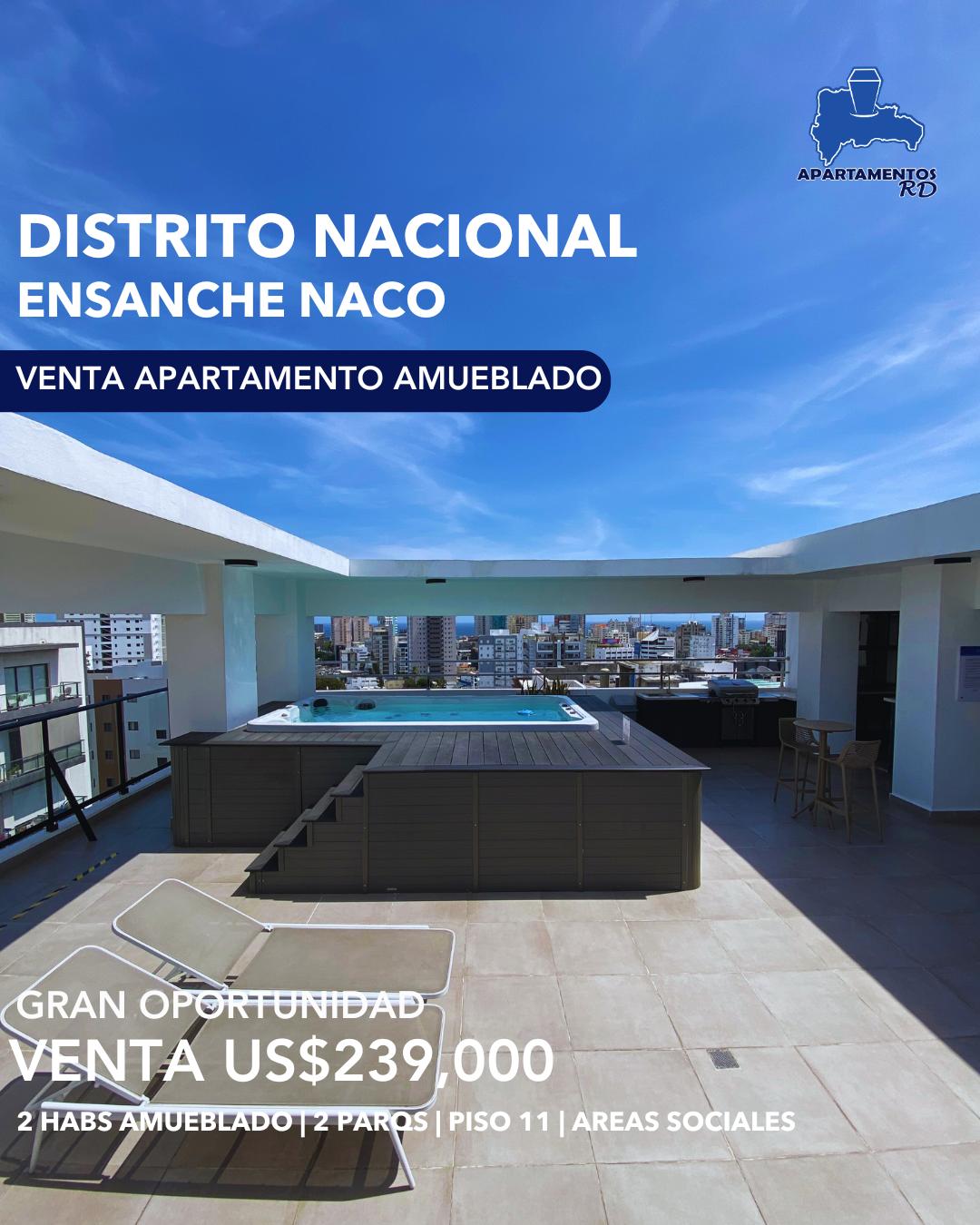 VENTA APTO. 2 HABS AMUEBLADO EN NACO US$239,000
